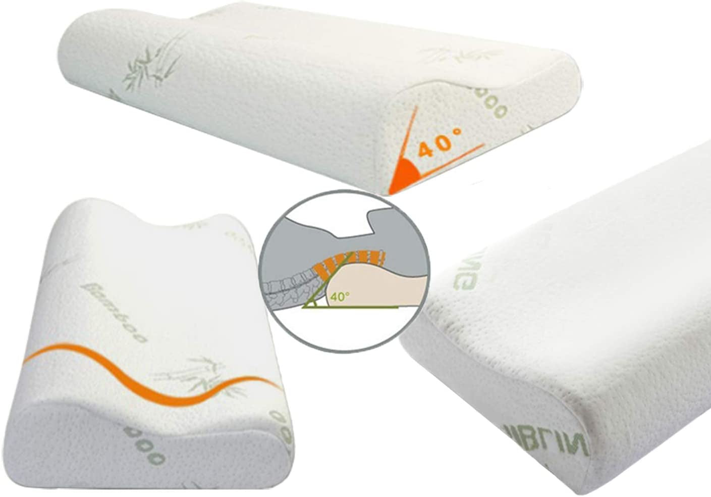 Memory-Schaum-Kissen, Nackenstützkissen, ergonomisches Nackenkissen für verschiedene Schlafpositionen mit abnehmbarem Bezug, orthopädische Halskissen von Naty Shop