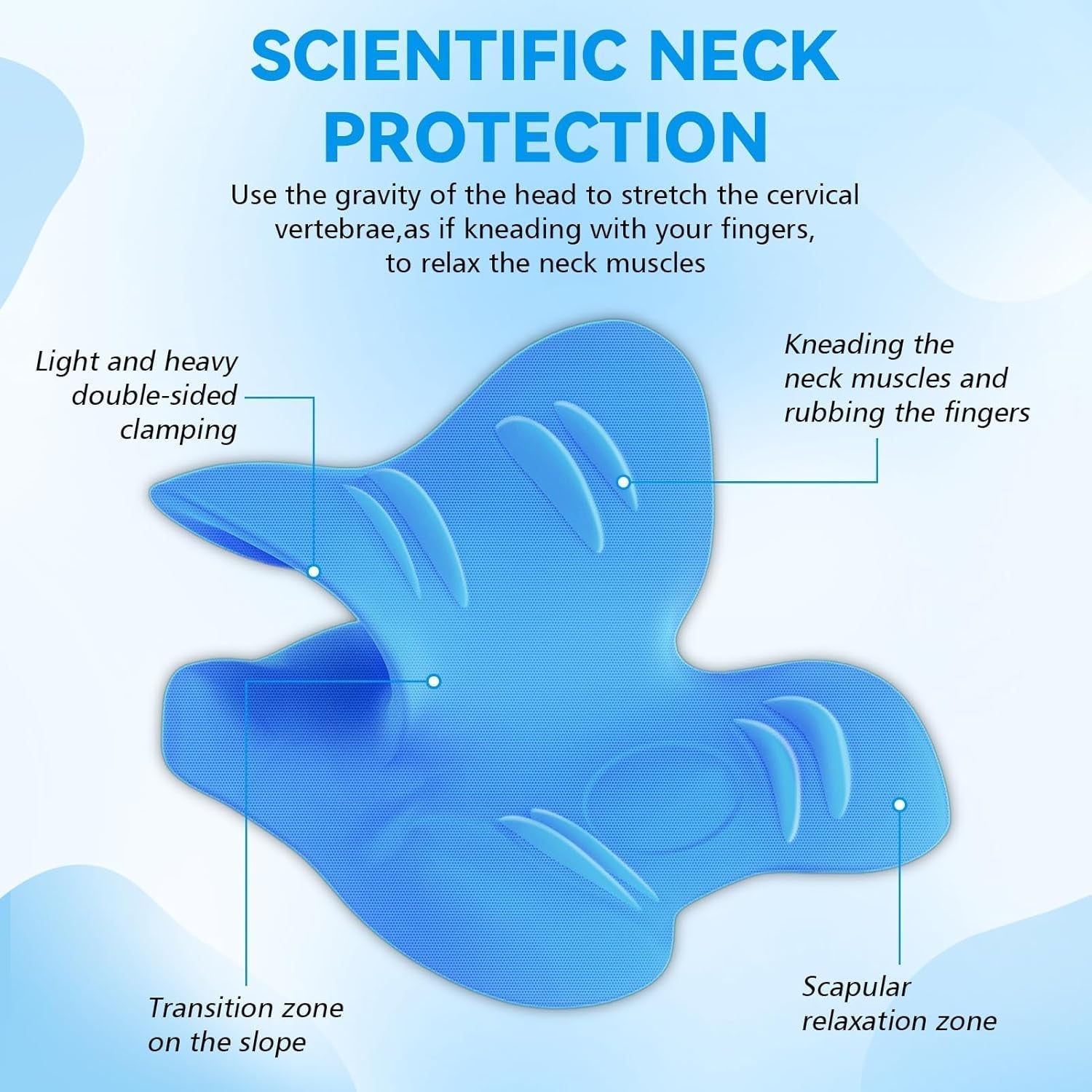 Nackendehner 2.0, Cloudy Neck Lefaya Nackendehner Orthopädischer Testsieger Nackendehner zur Linderung von Nackenschmerzen Premium Nackenbuckel Nackenwolke korrigiert die Körperhaltung (blau) Zervikale orthopädische Kissen Naty Shop
