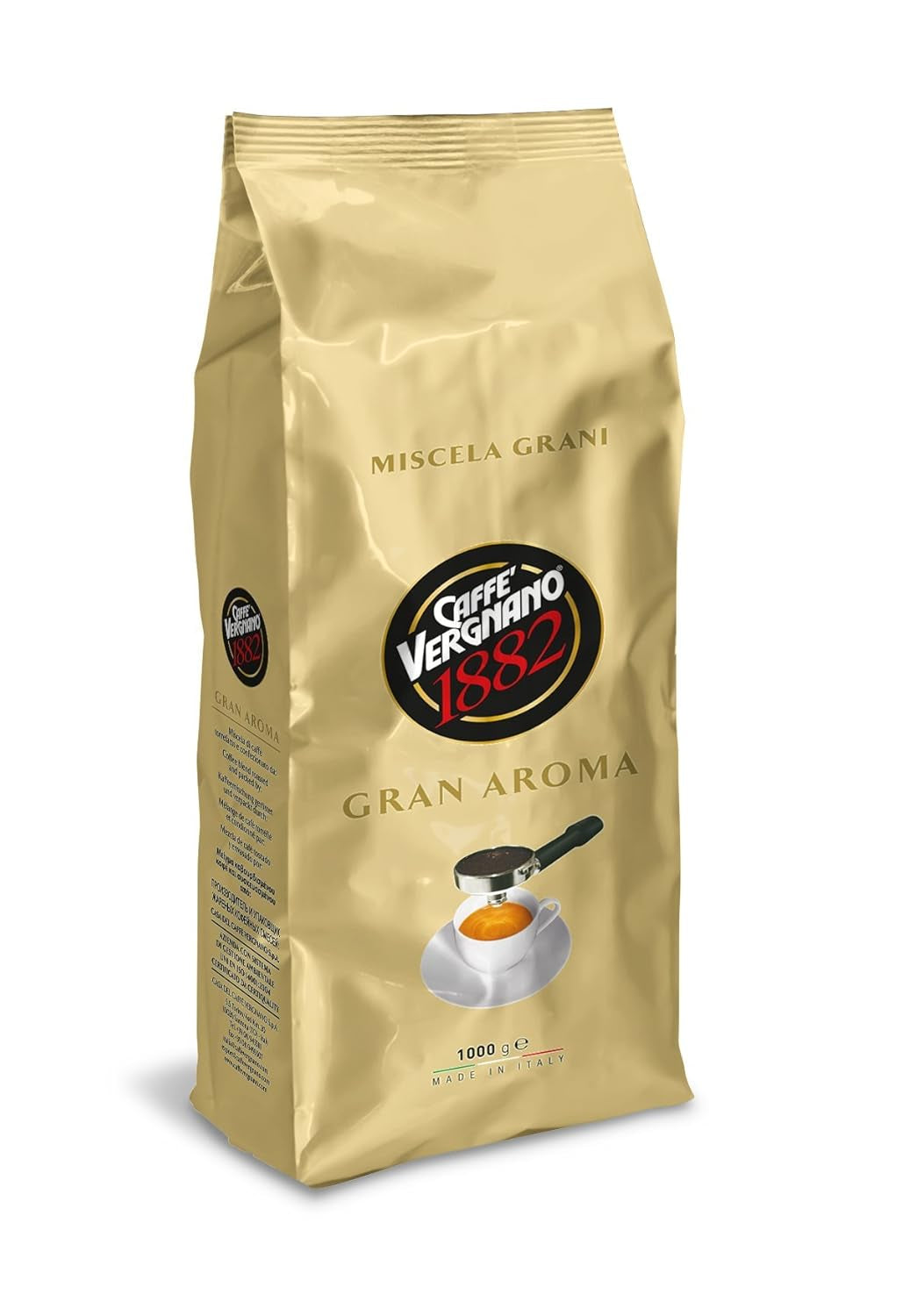 8 x CAFFE VERGNANO GRAN AROMA Ganze Kaffeebohnen 1000g