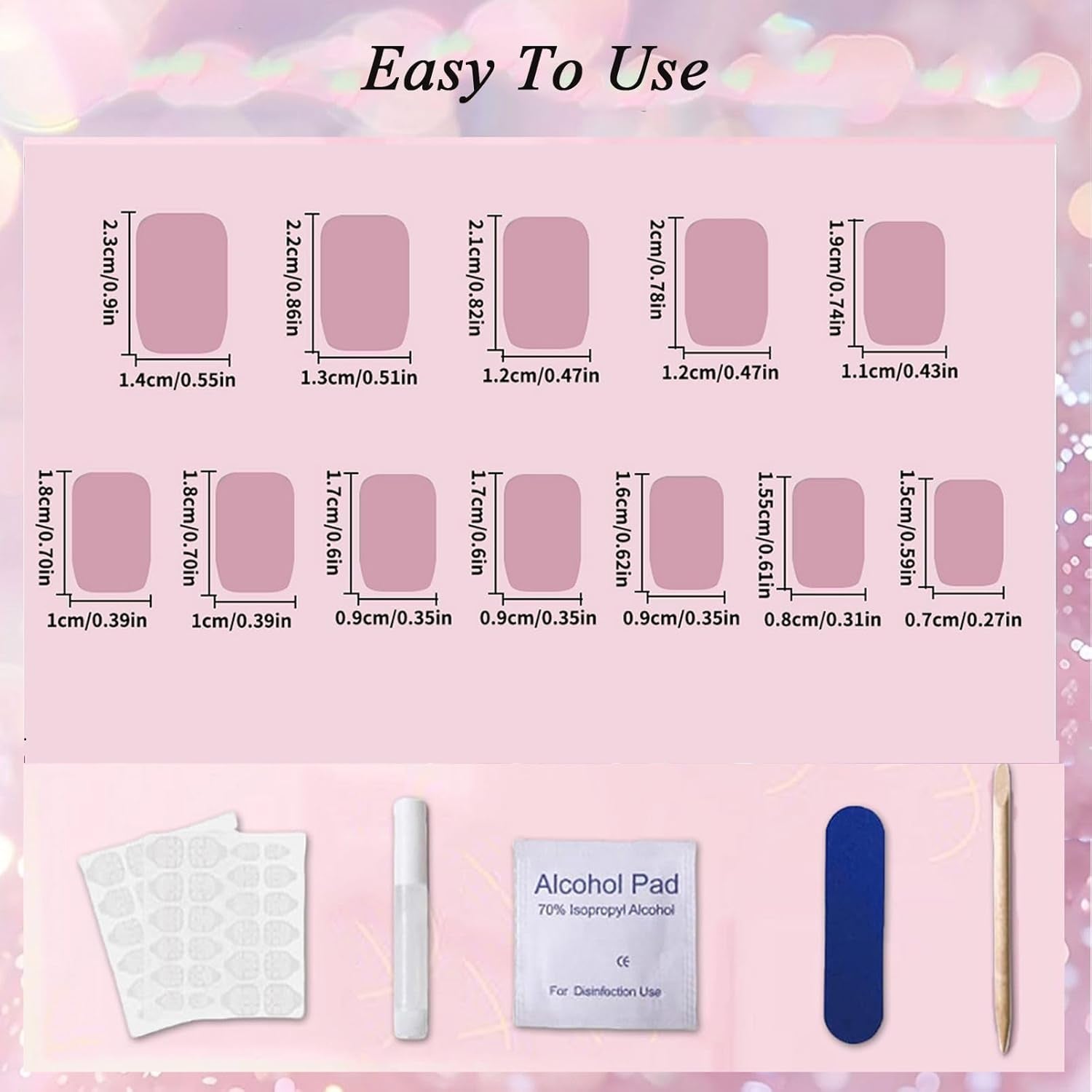 24 Stück rosa einfarbige künstliche Nägel, selbstklebend, neutrale künstliche Nägel, mittelgroß, quadratisch, weiches Gel für Frauen, DIY, vollständige Abdeckung, glitzernde künstliche Nägel