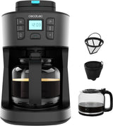 Cecotec Coffee 66 Grind & Drop Essential Filterkaffeemaschine. 1086 W, Messermühle, bis zu 12 Tassen, Extreme Aroma-Technologie, digital, Edelstahl, automatische Abschaltung.