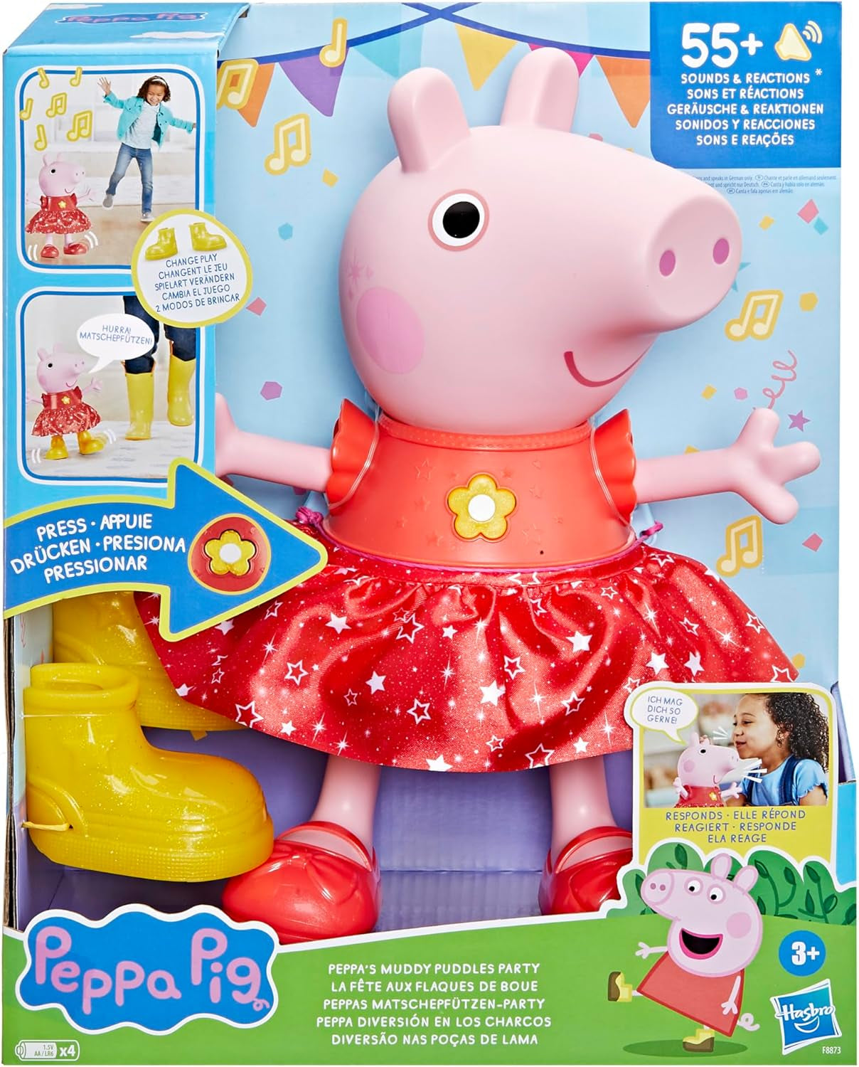 Peppa Pig Peppa'S Matschpfützen-Partypuppe – deutsche Version, Pink oder Pink Naty Shop Dolls