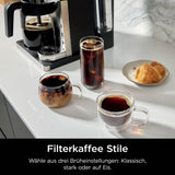 Ninja Prestige 2-in-1-Filterkaffeemaschine mit Kapseln und integriertem Milchaufschäumer, für Latte, Eiskaffee und Flat White, Schwarz CFN802EU