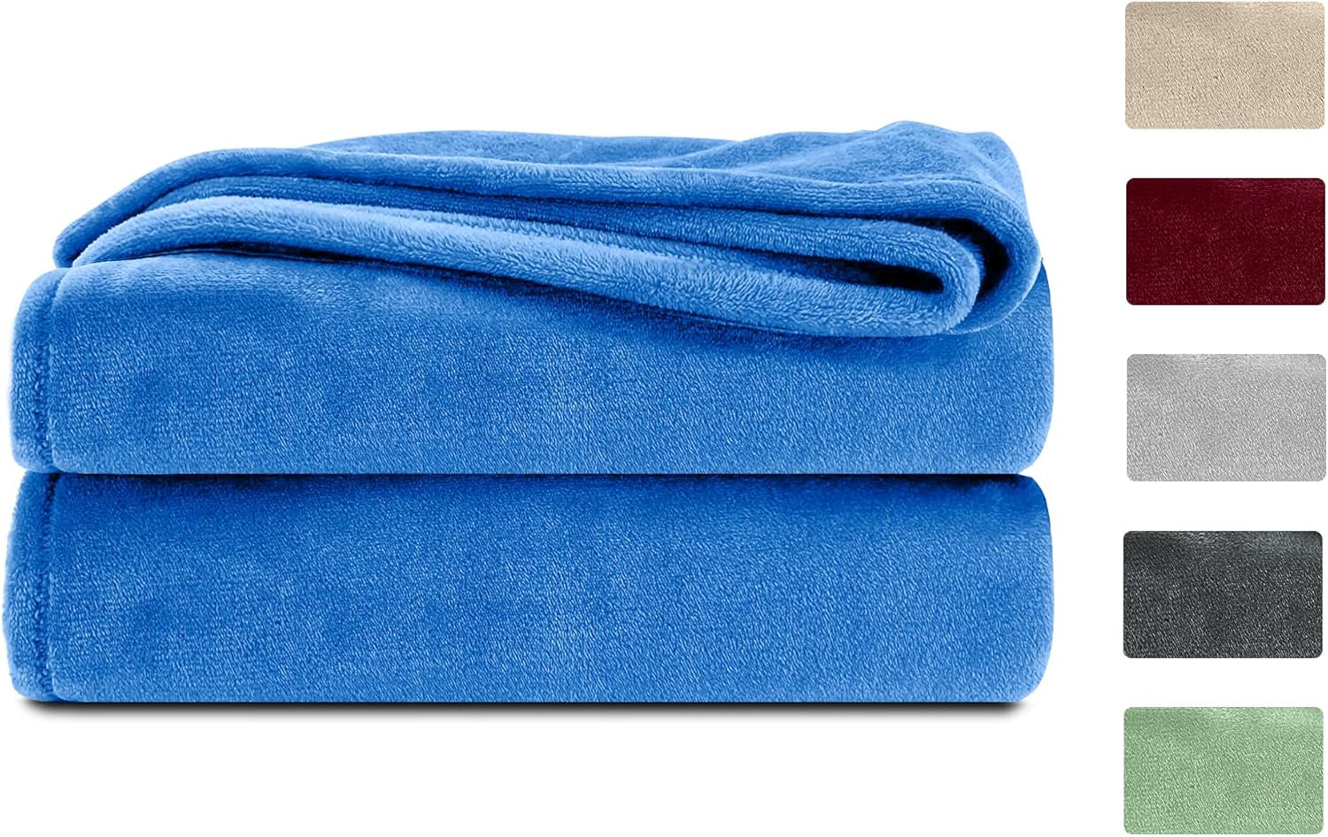 Komfortec Flauschdecke, Kuscheldecke, Fleecedecke, Öko-Tex zertifiziert, superweich, 150x200 cm, 260 g/m², beige Betten und Decken Besuche den Komfortec-Store Blau 150 x 200 cm