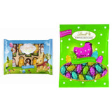 Kleine Osterfreunde mit Schokolade | 2 x 100 g und Schokoladendekor Mini-Eier mit Alpenmilch | 2 x 180 g Beutel | Eier aus hochwertiger Vollmilchschokolade, fröhlich und bunt verpackt, in vier Farben zu Ostern