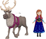 Mattel DISNEY Die Eiskönigin Anna und Sven Puppe und Tierfigur, inspiriert von den Zeichentrickfiguren, bewegliche Gliedmaßen, abnehmbarer Rock und Umhang, für Kinder ab 3 Jahren, HLX03 Naty Shop Dolls