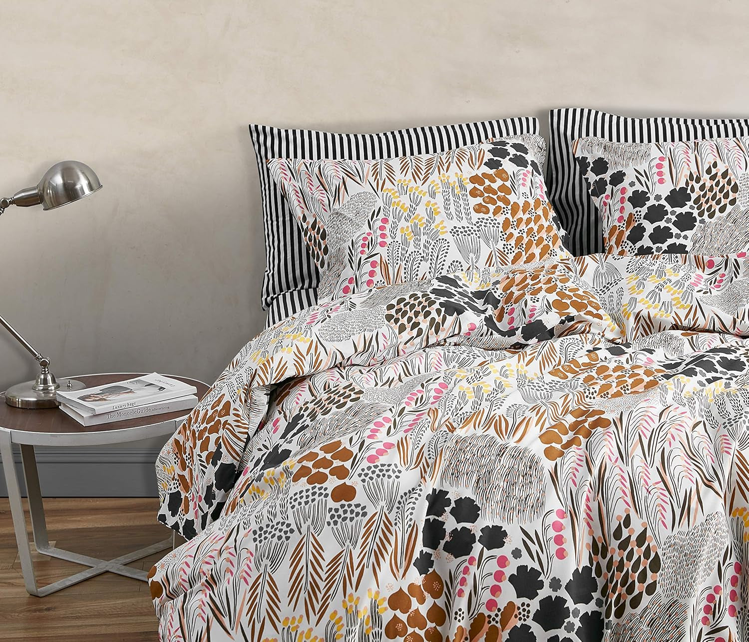 MARIMEKKO Queen-Bettwäsche-Set, Baumwollperkal-Bettwäsche mit passenden Kissenbezügen, ganzjährige Heimdekoration (Pieni Letto, mehrfarbig, Queen-Size-Bett) Naty Shop Bettdecken und Steppdecken