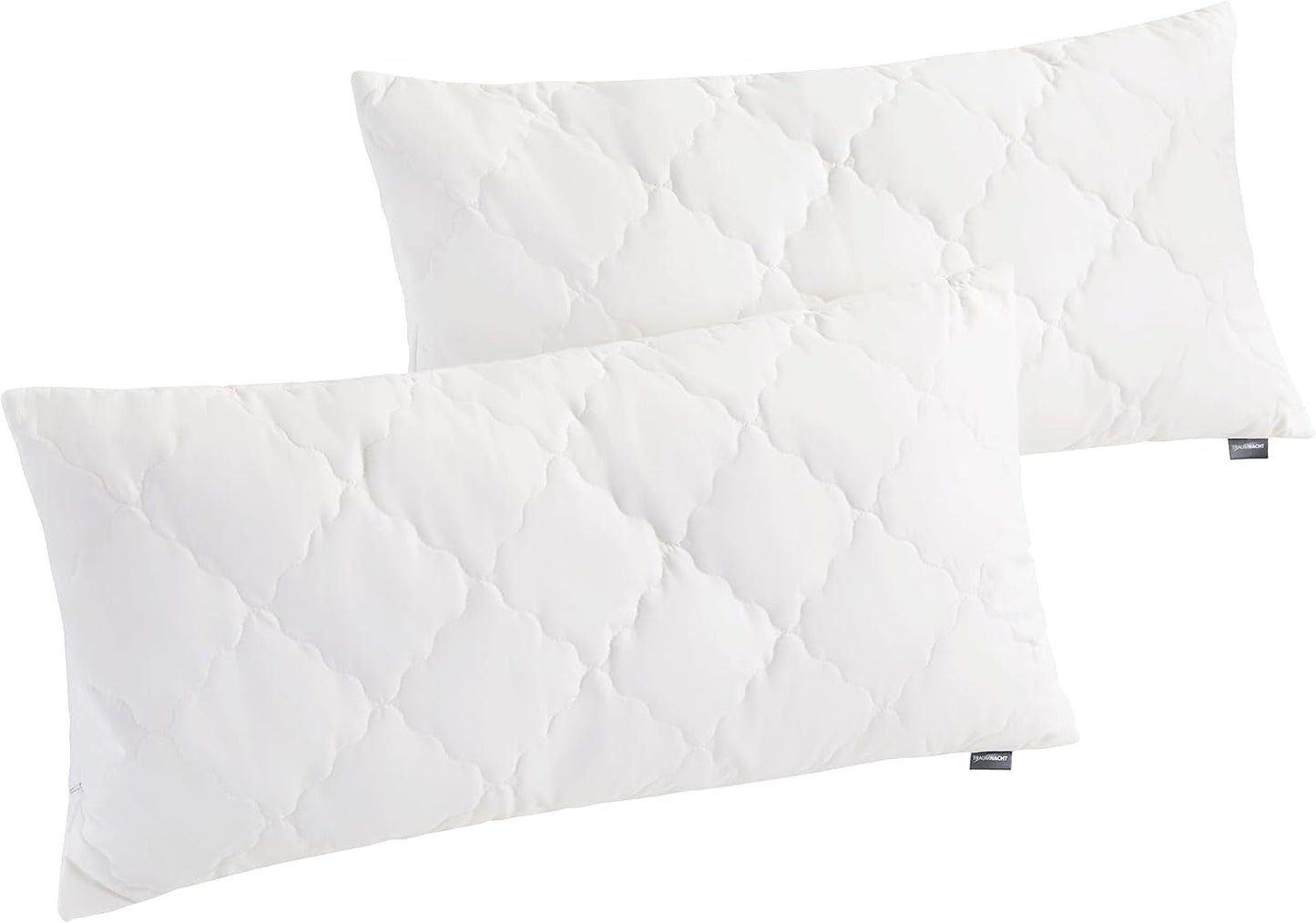 Traumnacht Bambuskissen mit Bambusfasern, hypoallergen, antibakteriell. Kissenset mit Reißverschluss, bestehend aus 2 Kissen 40 x 80 cm, Öko-Tex-zertifiziert, entwickelt in Deutschland. Naty Shop Standardkissen 40 x 80 cm Kissen