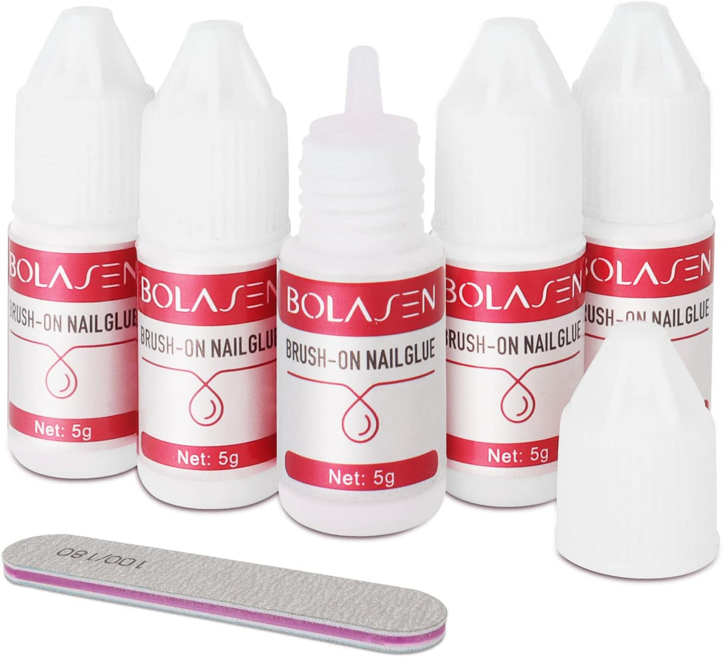 Nagelspitzenkleber, BOLASEN Extra starker Nagelkleber, 4 Stück rissiger Nagelkleber, Nagelkleber, extra starker künstlicher Nagelkleber, Nagelkleber – 4 * 7 ml