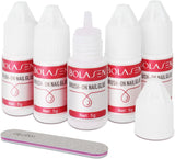 Nagelspitzenkleber, BOLASEN Extra starker Nagelkleber, 4 Stück rissiger Nagelkleber, Nagelkleber, extra starker künstlicher Nagelkleber, Nagelkleber – 4 * 7 ml