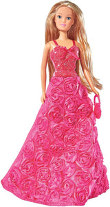 Simba 105739003 - Steffi Love Princess Gala Fashion, 2-fach sortiert, es wird nur EIN Artikel geliefert, Spielpuppe als Prinzessin im traumhaften Rosenkleid mit Handtasche, 29cm, ab 3 Jahre