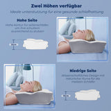 SAHEYER orthopädisches Kissen Nackenstützkissen Kopfkissen, ergonomisches Nackenkissen Seitenschläferkissen 60 x 40 x 13/11 cm Memory-Schaum-Kissen für Seitenschläfer, Rücken und Bauch Zervikale orthopädische Kissen Naty Shop