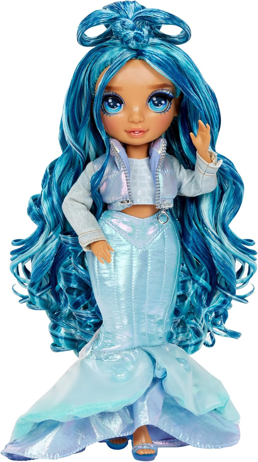 Rainbow High Winter Wonderland – Skyler (blau) – 28 cm große versteckte magische wasserspeichernde Schnee-Modepuppe mit Schneemann-Set, geeignet für Kinder im Alter von 4–12 Jahren und Sammler, Naty Shop Dolls