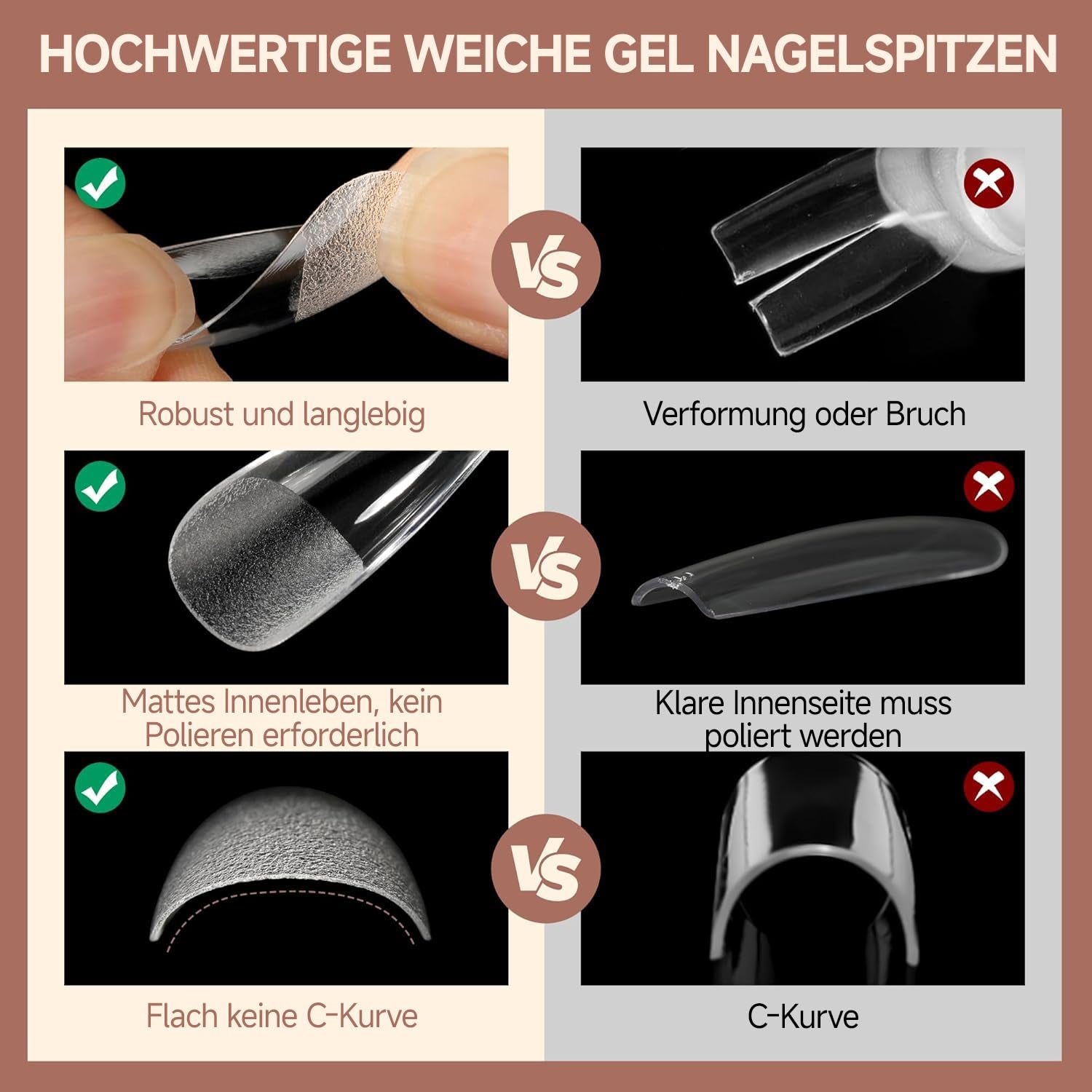 Ballerina-Gel-Nagelspitzen, 216 Stück, 12 Größen, weiche Gel-Nagelspitzen, vollständige Abdeckung, Nagelverlängerungs-Set, halbmatt, DIY, Heimkunst