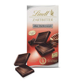 Lindt-Schokolade | Dunkle Schokoladentafel ohne Zuckerzusatz | 100g | Feinste dunkle Schokolade mit 55 % Kakao, ohne Zuckerzusatz und ohne Gluten | Glutenfreier Schokoriegel