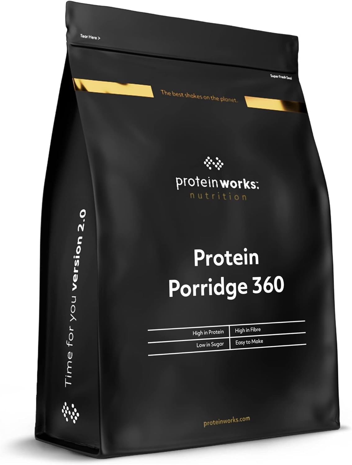 Protein Works - Protein Porridge 360 | Mythos Zusätzliche Vitamine und Mineralien | Proteinreiches Frühstück | Kalorienarme Haferflocken | 6 Portionen | Milchschokolade 500G Müsli Naty Shop