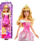 Mattel DISNEY Prinzessin Aurora – Puppe mit typischem Outfit, abnehmbaren Schuhen und Tiara, glitzerndem Oberteil und abnehmbarem gemustertem Rock, langes stylebares Haar, HLW09 Naty Shop Dolls Mehrfarbig