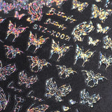 6 Blatt Schmetterling Nagelsticker Selbstklebend Laser Silber Schmetterlings Nagelaufkleber 3D Aurora Silber Schwarz Schmetterlinge Nagel Aufkleber Frühling Nageldesign Nail Sticker Nail Art Zubehör
