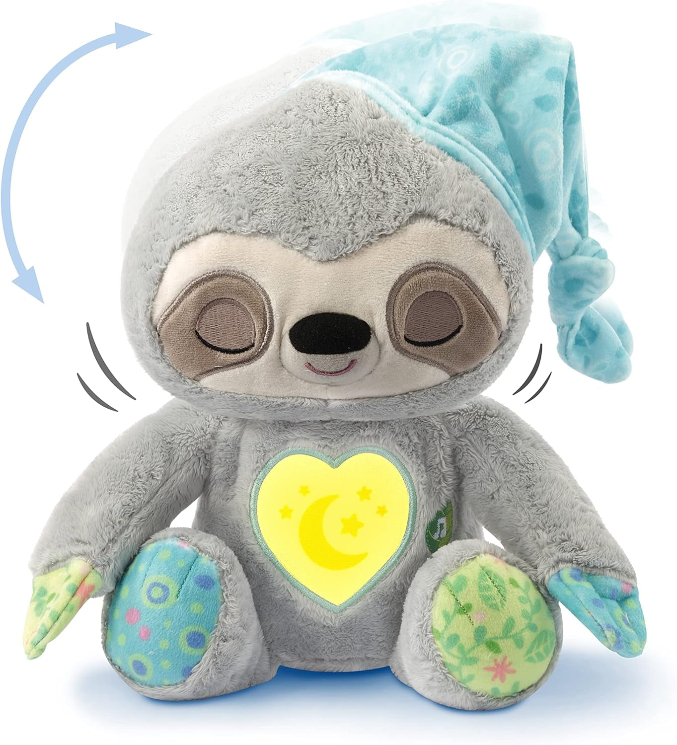 VTech Baby Schnarchi, das schläfrige Faultier – Süßes Plüschtier, das Ihnen beim Einschlafen hilft – Mit natürlichen und alltäglichen Geräuschen, Musik und Nachtlicht – Für Babys ab der Geburt Bebe Toys Naty Shop