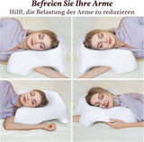 SAHEYER Seitenschläferkissen mit Arm, ergonomisches orthopädisches Kissen, Nacken- und Schulterkissen aus Memory-Schaum, Nackenkissen mit mehreren Winkelarmen für viele Schlafpositionen (weiß) Zervikale orthopädische Kissen Naty Shop