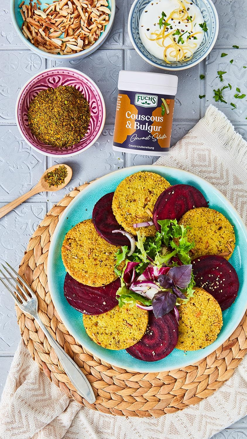 Fuchs Spices Gourmet Selection Naher Osten/Afrika – Couscous- und Bulgur-Gewürzmischung, nachfüllbare Gewürzmischung zum Würzen von Bulgur-Gerichten, vegan, 55 g