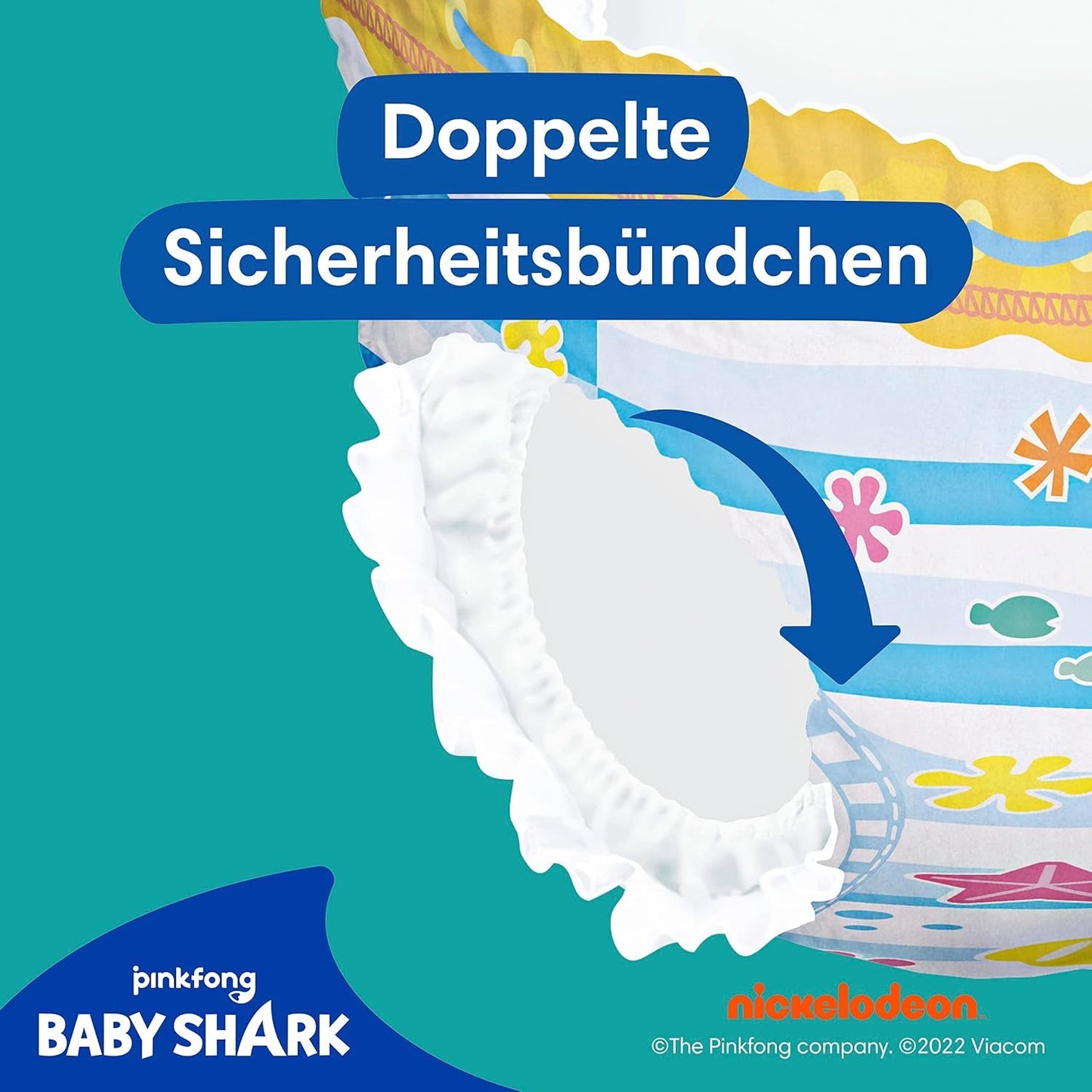 Pampers Splashers Baby Shark Limited Edition Einweg-Schwimmwindeln 4–5, 11, 9 kg–15 kg, für sicheren Schutz im Wasser