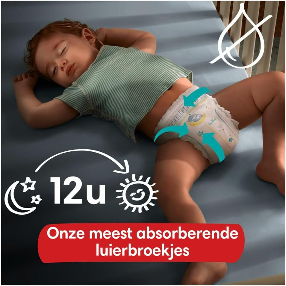 Pampers – Rutschfeste Baby-Nachthemden – Größe 6 – Kleinpackung – 30 Stück – 15+ kg