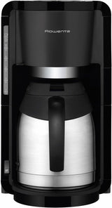 Rowenta Adagio Filter-Espressomaschine, Thermokaraffe aus Edelstahl, hält den Kaffee bis zu 4 Stunden heiß, 10–15 Tassen Fassungsvermögen, 1,25 l Fassungsvermögen, abnehmbarer Filterkorb, automatische Abschaltung, Schwarz, CT3818