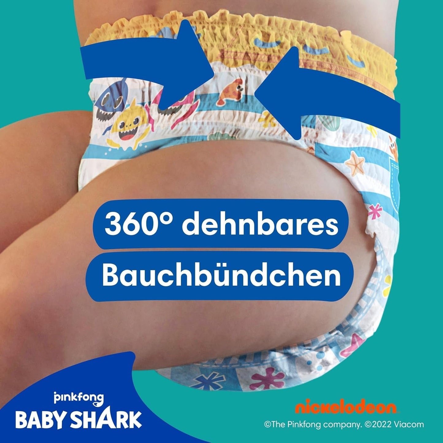 Pampers Größe 5–6 Splashers Baby Shark Limited Edition 10er-Pack Einweg-Schwimmwindeln für sicheren Wasserschutz