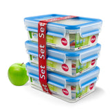 Emsa 508558 Clip & Close Frischhaltedosen | 3-teiliges Set | 3 x 1 Liter | -40 bis +100 Grad | Kunststoff | 100 % versiegelt | Spezialsiegel für Frische Aufbewahrungsboxen für Lebensmittel Naty Shop Standardtitel