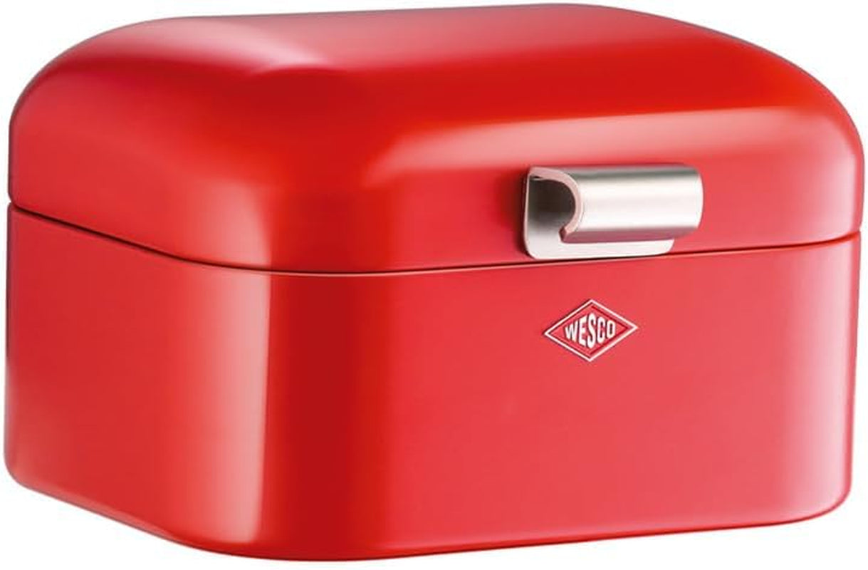 Wesco Mini Grandy Brotkasten in Rosa, pulverbeschichtetes Stahlblech, Lüftungslöcher und stabiler Griff. Frischhalteboxen Naty Shop Rot