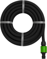 Kinzo 15 m Ø 14 mm Tropfschlauch – Gartenschlauch mit 3 Kupplungen – wassersparender Gartenschlauch für Sprühsysteme – schwarzer Schlauch