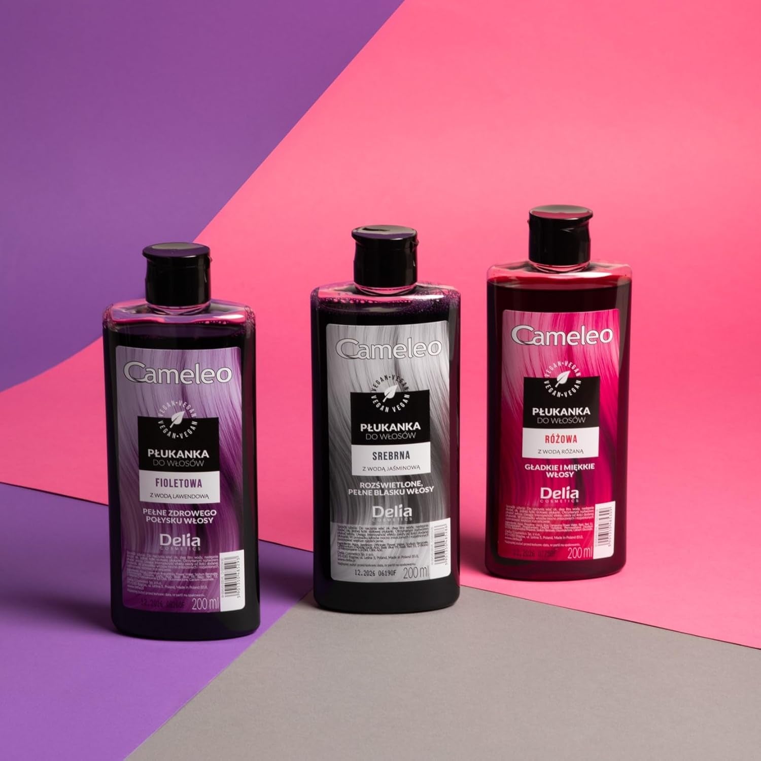Cameleo – Rose Water Pink Hair Tonic, kein Gelbstich, semi-permanente Haarfarbe – für blondes und graues Haar – Farbe und Pflege – frei von Parabenen | 200 ml Naty Shop Haarfärbemittel