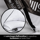 Kissen 80 x 80 cm – 2-in-1-Design – Kissen im Kissen – großes, atmungsaktives und waschbares Schlafkissen und 100 % vegan – 2 Kissen, 3 Optionen – Kissen mit 600 g und 1200 g Füllung. Naty Shop Standard-Kissen