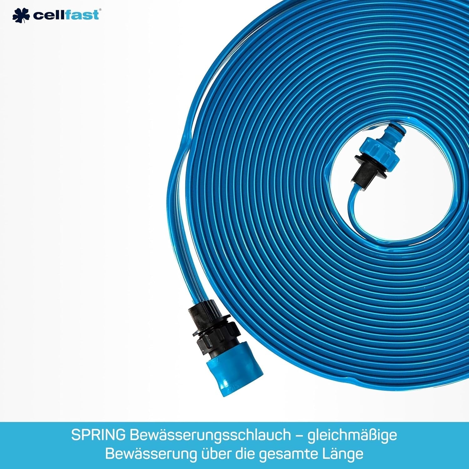 Cellfast SPRING Bewässerungsschlauch, Dreikanal-Bewässerungsschlauch mit vollständigen Anschlüssen, aus hochwertigem Draht, UV-beständig, 15 m, 1/2 Zoll, 19-022, mehrfarbig, 38 x 38 x 8 cm