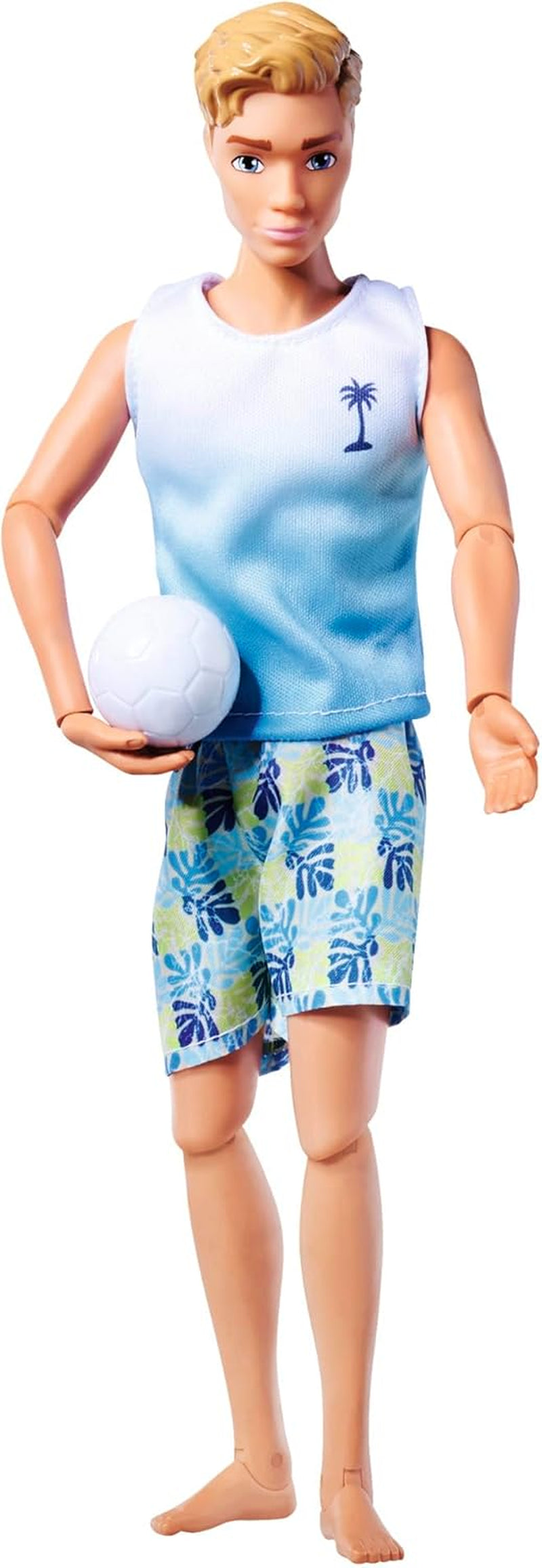 Simba Steffi Love Beach Kevin-Puppe, Kevin im Badeanzug mit T-Shirt und Volleyball, voll beweglich, 30 cm, ab 3 Jahren