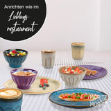 Moritz & Moritz COPA 16-tlg Geschirrset 4 Personen - Elegantes Teller Set aus hochstehendem Steinzeug - Geschirr Set 4 Personen aus je 4x Dinnerteller, Dessertteller, Müslischale & Kaffeebecher