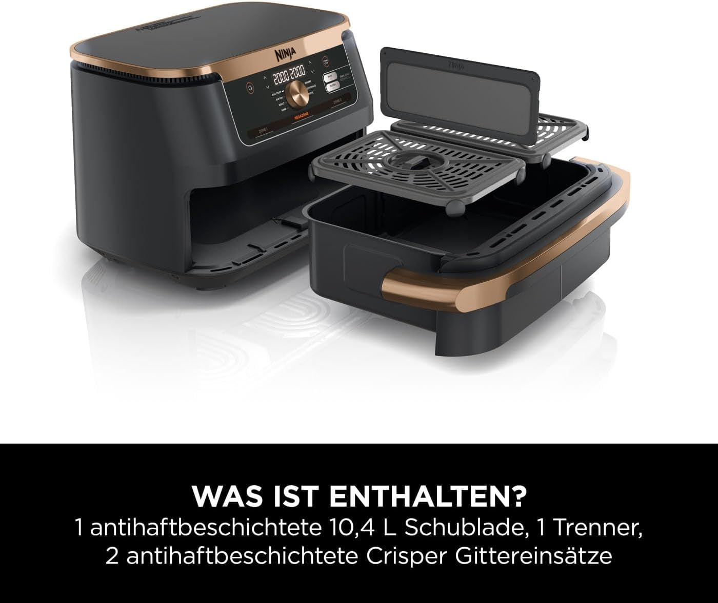 Ninja Foodi Flexdrawer Zweizonen-Luftfritteuse, AF500EUCP Appliances Naty Shop