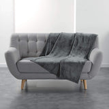 Douceur D'Intérieur Flanou Plaid, Polyester, Grau, 125 x 150 cm Bettdecken und Steppdecken Naty Shop Grau