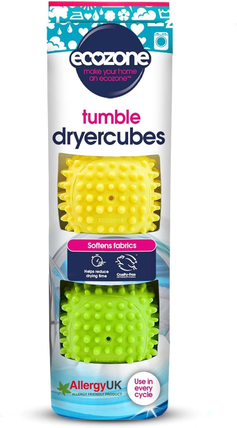 Trocknerbälle aus neuem, weicherem Material mit variablem Design. Enthält 2 Waschmittel von Naty Shop