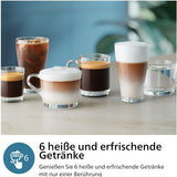 PHILIPS automatische Espressomaschine 3300-Serie – 6 Getränke, moderner Farb-Touchscreen, LatteGo-Milchzubereitungssystem, SilentBrew, 100 % Keramikmahlwerk, AquaClean-Filter. Schwarzchrom (EP3347/90)