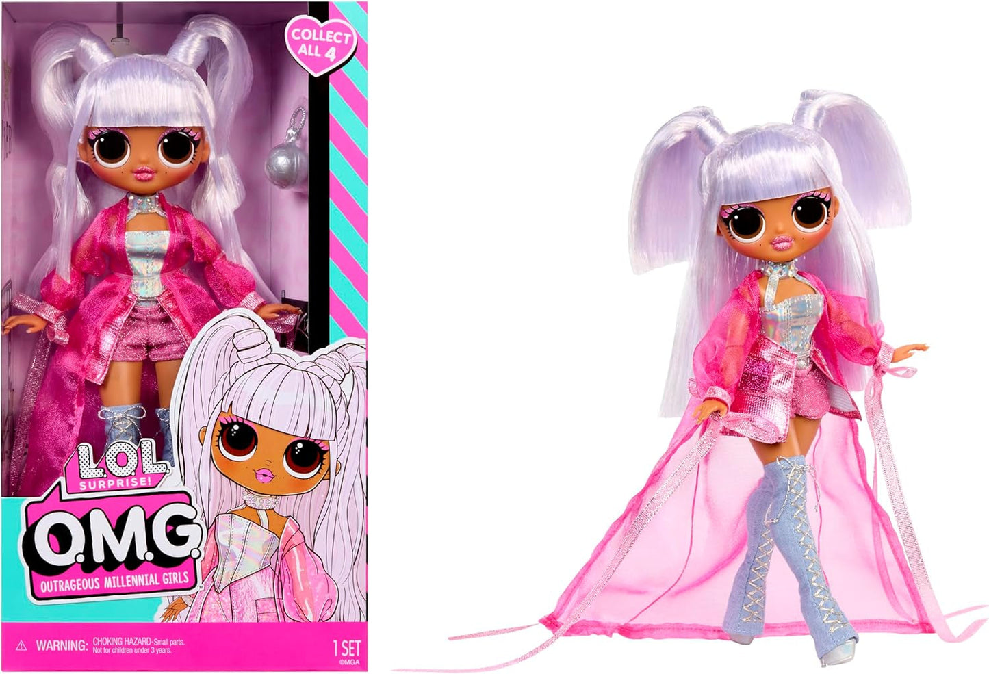 LOL Überraschung! OMG-Puppe – Kitty K – Enthält 1 Modepuppe mit fantastischem Outfit und 4 Sammelpuppen