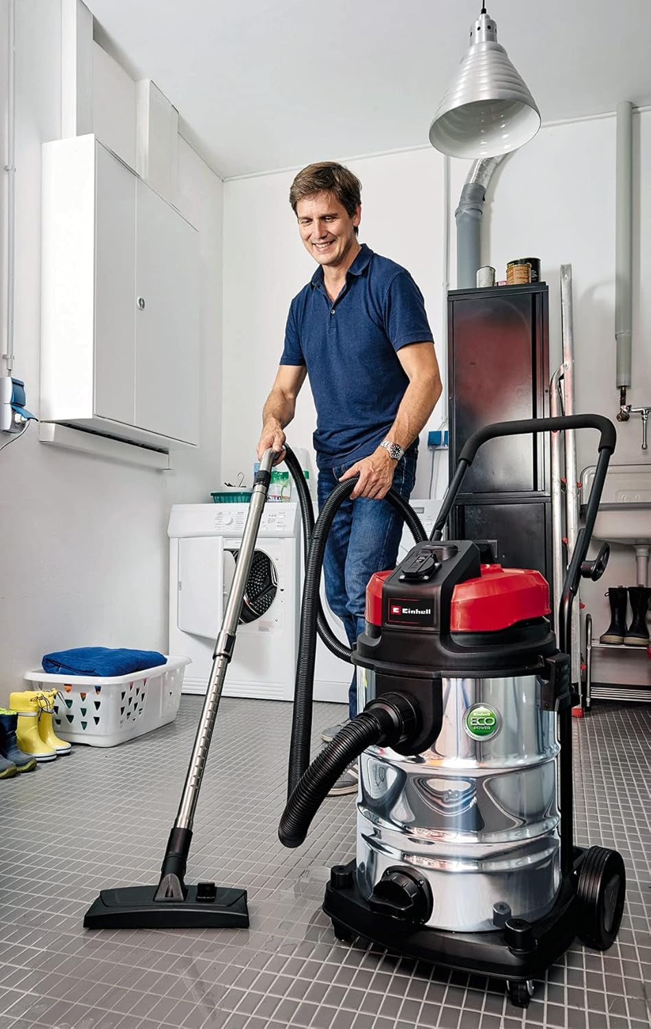 Original Einhell Saugschlauch für Nass-/Trockensauger (Länge 3 m, inkl. Anschlussadapter für alle Einhell Nass-/Trockensauger, aus Hartplastik)