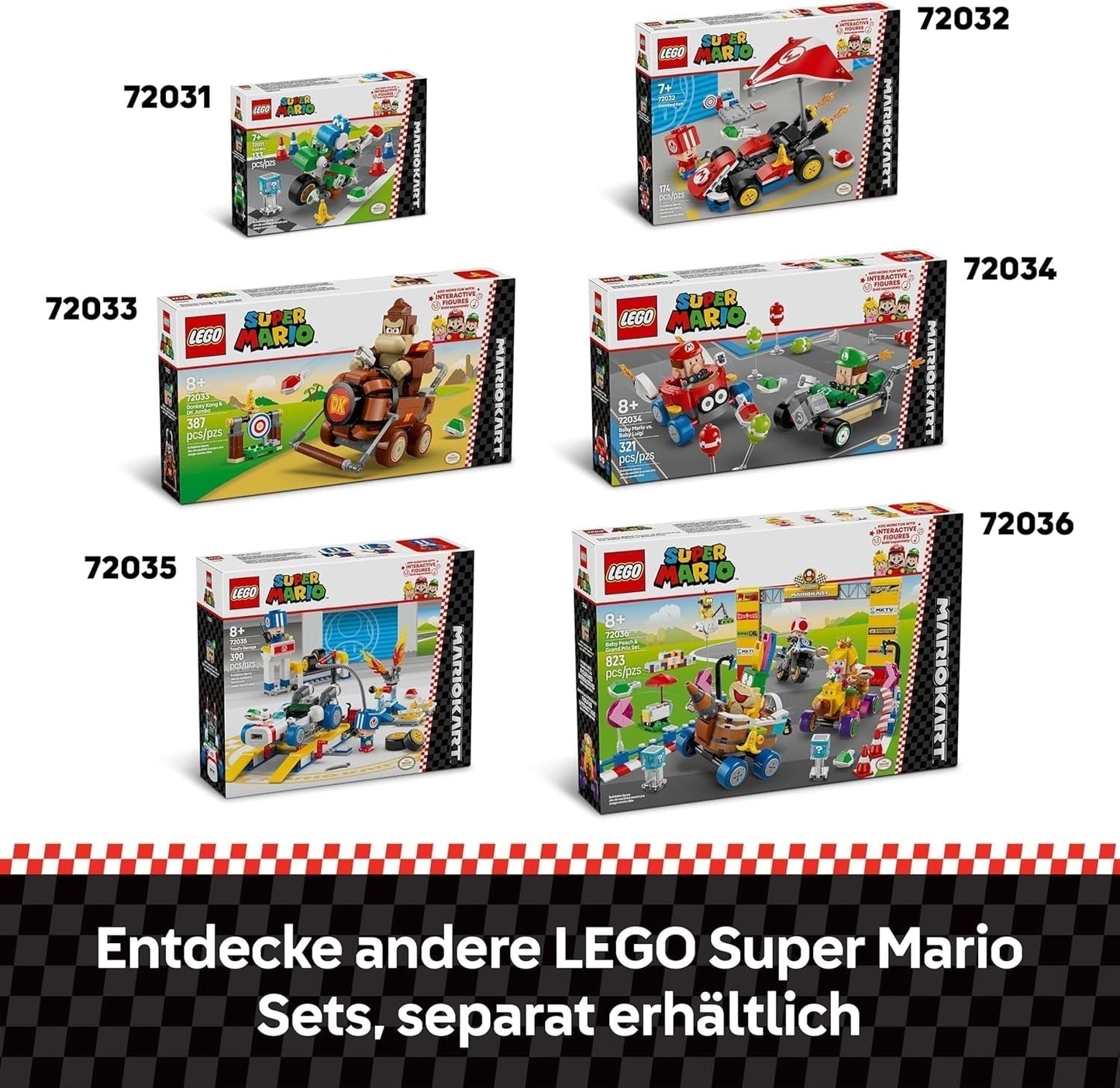 LEGO Mario Kart – Baby Mario Vs. Baby Luigi Nintendo-Sammelfiguren 2 baubare Speedmen-Spielzeuggeschenk für Jungen, Mädchen und Gamer ab 8 Jahren Abenteuerspielzeug 72034 Bausets Besuchen Sie den LEGO-Store