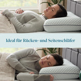 LUCID Memory-Schaum-Kissen mit Gel 40 x 60 cm – atmungsaktiv – kühlender Effekt – waschbarer Bezug – Öko-Tex-zertifiziertes Kissen, weiß