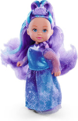 Simba Evi Prinzessin Fantasy of Love Puppe in einem Märchenkleid mit einem funkelnden Einhorn, 12 cm große Spielpuppe, ab 3 Jahren