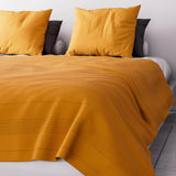 Soleil D'Ocre Adele, Zickzackbezug, vom Sofa geworfen, Polycoton, Blau, 220 x 240 cm Steppdecken und Steppdecken Naty Shop Gelb 220 x 240 cm