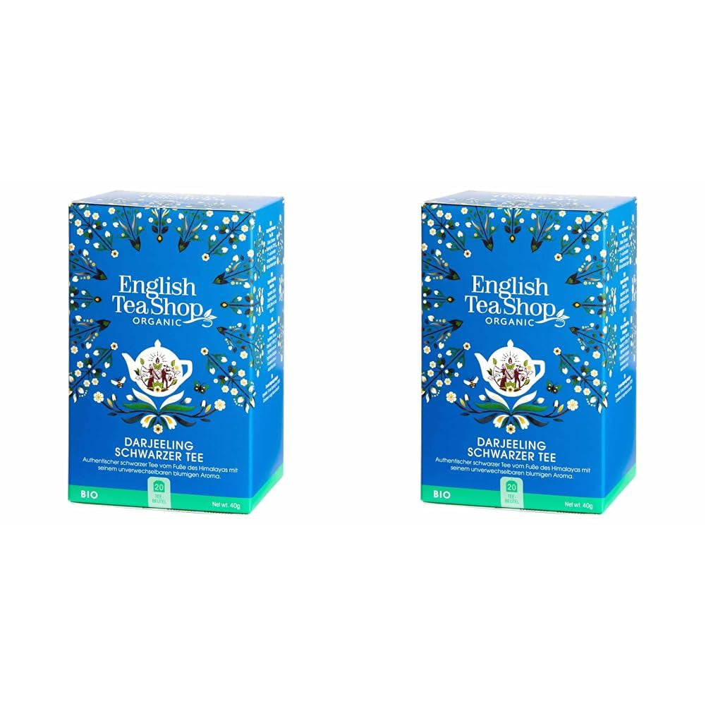 ETS - Darjeeling Schwarztee, BIO, 20 Teebeutel (2er Pack)