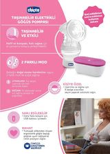 Chicco, tragbare elektrische Milchpumpe, 5 Intensitätsstufen, 150 ml Lebensmittel- und Stillzubehör Bebe Naty Shop