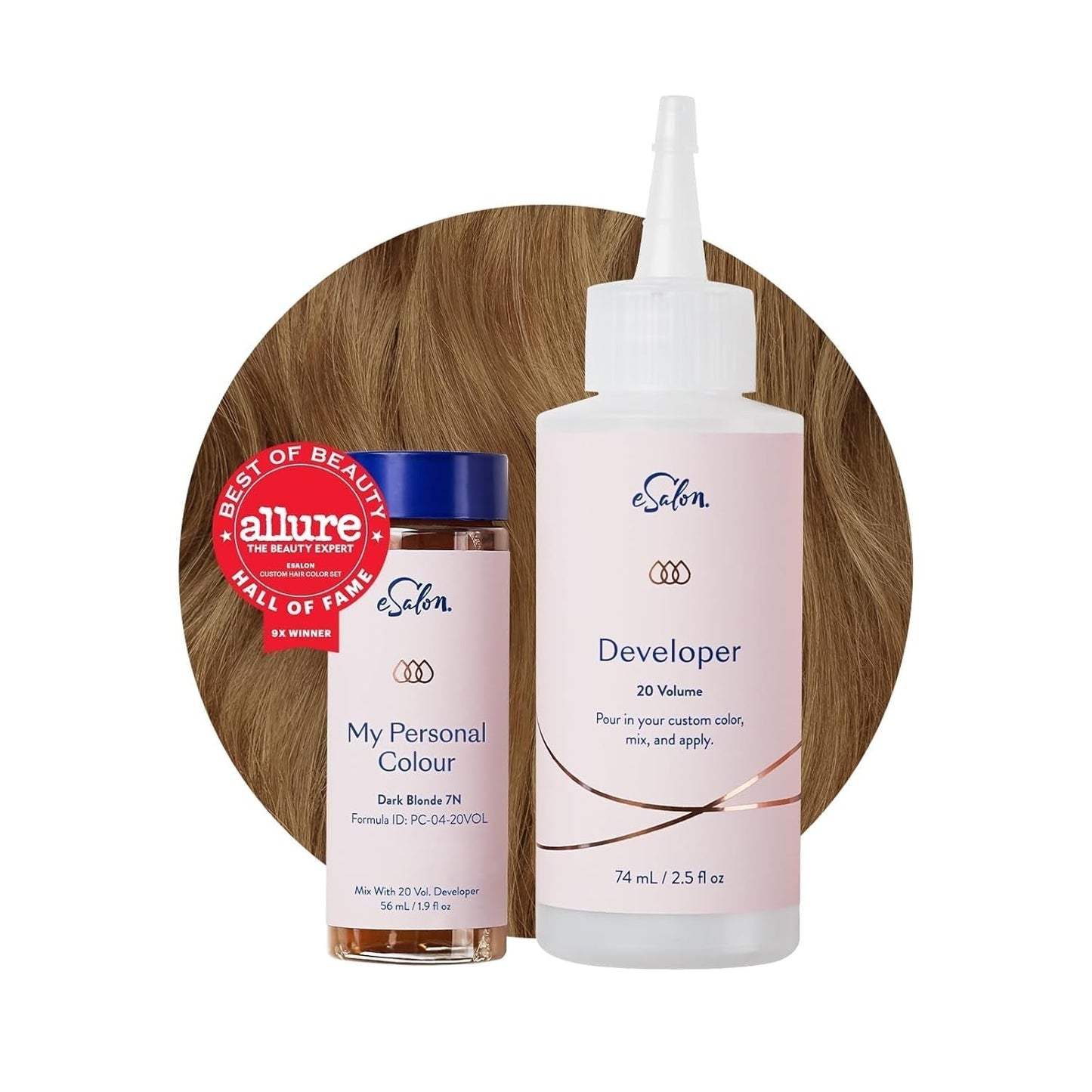 Permanentes Haarfärbeset, 100 % Grauabdeckung, Heimfärbung, 0 % Ammoniak-Haarfärbemittel, multidimensionale Haarfärbemittel, professionelle Haarfärbemittel, Naty Shop Haarfärbemittel Dunkelblond 7N